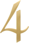 Zayookey metallist messingist majanumber 2 tolli (5 cm) moodsad ukse numbrid tahvel t&auml;nava kodu aadressi numbrid metallist messingist majanumber (ukse number 4)