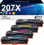 Tooneri komplekt 207x 207a, &uuml;hildub hp tooneriga 207a 207x w2210x, hp color laserjet pro mfp m283fdw m255dw m282nw m283fdn m255nw w2210x w2211x w2212x w2213x (tooner must ts&uuml;aan kollane magenta)