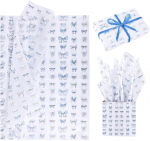 30 tk pakkepaberit koos lipsuga, sinine coquette pakkepaber koos lipsuga, kingituste pakkepaber, pehmepaberi lehed peo diy kaunistamiseks