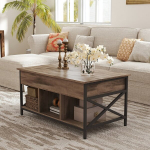 Diivanilaud, k&otilde;rgusreguleeritav lauaplaat, 60 x 100 x (48-62) cm, pruun