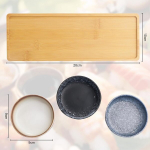 Bougpeng 3 keraamilise dipikastme kausi komplekt sushi sojakastme dipikastmed 9 cm mini v&uuml;rtsikauss keraamiline dipikastme kausside komplekt koos alusega suupistete magustoitude dippide ja kastmete serveerimiseks