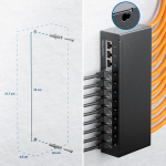 Deleycon Cat 6a patch paneel, jaotuspaneel, 12 porti, 1 U, laua- ja seinakinnitus, varjestatud, 12x Rj45 pesa, Lan v&otilde;rgu paigalduskaabel, Tia568a, Tia568b, Ral 9005, must
