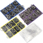 Metallist puslem&auml;ngude komplekt, 24 osavusm&auml;ngu, iq m&auml;ngud, pusle, metallist pusled, m&auml;nguasjakink, lahtiharutamise pusled t&auml;iskasvanutele ja lastele