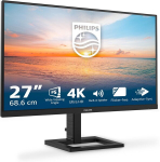 Monitor Philips 27e1n1900ae - 27 tolline Ultra Hd monitor, k&otilde;rguse reguleerimine, k&otilde;larid, Hdr10 (3840x2160, 60 Hz, 2x Hdmi 2.0, Usb-c (65w Pd), Usb Hub) must