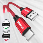 Usb c kaabel 7 m eriti pikk usb c laadimiskaabel nailonist punutud ps5 kontrolleri laadimiskaabel usb type c kaabel samsung galaxy s22 s21 s20 s10 s9 s8 note 10 9, ps5, p30 p20, lg v30 v20 g6 g5 jaoks (punane)
