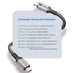 Hb-digital 2 m usb c kaabel usb 4.0 gen3 kiirlaadimiskaabel kuni 240 w laadimiskaabel andmesidekaabel 20 gbps 8k 60 hz 4k nailonpunutis iphone 16 15 pro samsung galaxy s23 s22 s21 pixel 7 ipad pro jaoks