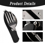 4 in 1 v&auml;litingimustes s&ouml;&ouml;giriistade komplekt, kokkupandavad matkas&ouml;&ouml;giriistad, kokkupandavad s&ouml;&ouml;giriistad, kokkupandavad matkas&ouml;&ouml;giriistad, roostevabast terasest matkas&ouml;&ouml;giriistad, pudeliavaja, nuga, kahvel, lusikas, sobib matkamiseks, &otilde;ues, matkamiseks