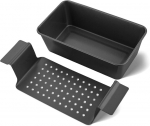 2 musta mittekleepuva k&uuml;psetusplaadi komplekt, 25 x 14,5 x 7,5 cm ja 30 x 11,5 x 7 cm ahjuplaat, ristk&uuml;likukujuline k&uuml;psetusplaatide komplekt, lihtne puhastada, toiduvalmistamiseks, k&uuml;psetamiseks ja praadimiseks kodus (must)