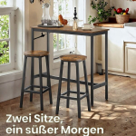 Baarilaua komplekt, 40x100x90 cm, Pruun-Must, Baarilaua komplekt, VASAGLE LBT219B01, 40x100x90 cm, Pruun-Must