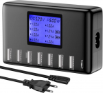 Usb laadija, 60 w 8 pordiga usb laadimisjaam 12 a usb c lcd-ekraaniga mitmele seadmele, usb c hub iphone'ile, ipadile, androidile, samsungile, huaweile, tahvelarvutile, kindle'ile