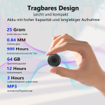 Helisalvesti 64 gb m&auml;lu, helisalvesti laetav usb kaudu, mini helisalvesti ja h&auml;&auml;lega aktiveerimine, salvestusseade mikrofoniga, salvestusseade mikrofoniga, koosolekud ja intervjuud