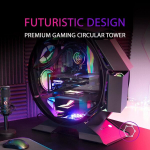 Mars Gaming Mcorb must Microatx Xl m&auml;nguri arvutikorpuse, kohandatud &uuml;mmargune disain, karastatud topeltklaas