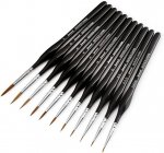 11 akr&uuml;&uuml;lv&auml;rvi pintsli komplekt, miniatuursed pintslid, peente detailide pintslite komplekt, joonistuspintslite komplekt, detailipintslid k&uuml;&uuml;nte kunstile, akr&uuml;&uuml;l-akvarell-&otilde;liv&auml;rvide modelleerimiseks ja joonte joonistamiseks