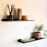 Apacali 2 seinariiuli komplekt, puurimist pole vaja, 40 cm seinariiul, must metall, seinariiul, must, h&otilde;ljuv riiul, rippuv riiul, seinale kinnitatavad riiulid, h&otilde;ljuv riiul dekoratiivsetele pildiraamidele