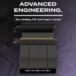 Linkup - Ava5 Pcie 5.0 p&uuml;stiku kaabel | Rtx5090 Rx9070 Gpu valmis | x16 128gb/s kiirus | Pcie 4.0 &uuml;hilduv | m&otilde;eldud Itx-ile | &uuml;ks tagurpidi sirge must 28 cm (kogupikkus 31,5 cm)