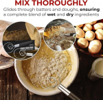 Orblue k&auml;simikser - taani roostevabast terasest vispel silikoonkattega k&uuml;psetamiseks, pitsa- ja leivataina jaoks, sisaldab taignakaabitsat