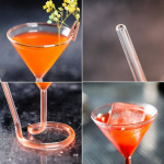 Lozache mini kristall martini klaaside komplekt 2 tk koos k&otilde;rrega, 110 ml unikaalsed espresso martini joogiklaasid kokteilidele, &scaron;ampanjale