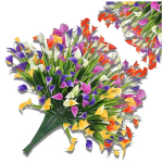 Kunstlilled, v&auml;rvilised liiliad, 5 tk.