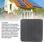 12w p&auml;ikesepaneel Ring kaamera akule, Ip65 veekindel, ohutu laadimine, v&auml;litingimustes kasutatavatele turvakaameratele, must