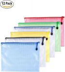 12 tk Pvc lukuga dokumentide kaust kooli, kontori, ajakirjade, dokumentide jaoks, must, sinine, valge, kollane, roheline, punane A3