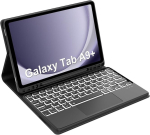 Klaviatuuriga &uuml;mbris samsung a9+ 11-tollisele tahvelarvutile, ss a9+ klaviatuuriga &uuml;mbris, magnetiline eemaldatav klaviatuur samsung a9+ jaoks, saksa klaviatuuriasetus qwertz, multi touch puuteplaat, taustavalgustus (must)