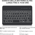 Winchking klaviatuur samsung galaxy tab a9 2023 8.7 tolli (sm-x110/sm-x115) jaoks, 7 taustvalgustuse funktsiooni, itaalia bluetooth klaviatuur eemaldatav kaitse&uuml;mbris 8.7 tolli, tumeroheline