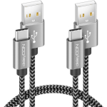 Deleycon usb-c kaablite komplekt (2 t&uuml;kki, m&otilde;lemad 2 m) nailonist laadimiskaabel andmesidekaabel usb type c metallist pistik laadimiseks ja s&uuml;nkroniseerimiseks mobiiltelefonidele ja nutitelefonidele