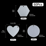 Akr&uuml;&uuml;lv&otilde;tmehoidjate l&auml;bipaistvad kettad, 60 tk, t&uuml;hi v&otilde;tmehoidja v&otilde;lu kuusnurkse ringi ja s&uuml;damekujulised l&auml;bipaistvad kettad, kaunistused vaenlasele, diy k&otilde;rvar&otilde;nga ripats, graveeritud k&auml;sit&ouml;&ouml;projektid j&otilde;ulude diy kingituseks