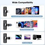 Hmkch juhtmevaba lavalier mikrofon mobiiltelefonile/iphone'ile/arvutile, juhtmevaba usb c n&ouml;&ouml;pmikrofon videosalvestuseks, vlog'ide jaoks, tiktok, youtube, m&uuml;rasummutus, plug play klambriga mikrofon