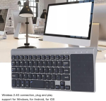 Ciciglow juhtmevaba puutetundlik klaviatuur 59 klahvi 2,4 Ghz multimeediaklaviatuur 1200 Dpi multitouch puuteplaadiga &uuml;li&otilde;huke Pc s&uuml;learvuti nutiteleri jaoks