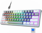 Aula F3261 mehaaniline m&auml;nguriklaviatuur, 60% v&auml;ike, Rgb Pc klaviatuur Arvutile/tahvelarvutile/ps/xboxile, Qwerty, siniste l&uuml;lititega