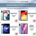 Bolelaw &uuml;mbris xiaomi redmi pad pro/xiaomi poco pad 12.1 tolli 2024 pu nahast folio &uuml;mbris koos pliiatsi hoidiku, kaardipesa, statiivi funktsiooni ja klapp&uuml;mbrisega redmi pad pro tahvelarvuti &uuml;mbrisele, gold butterfly