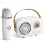 2-&uuml;hes komplekt: retrostiilis Bluetooth-k&otilde;lar koos karaoke mikrofoniga