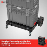 Qbrick System Transport Roller One transpordiplatvorm igale maastikule, must rull-laud igale pinnale, ehitusplatsi t&ouml;&ouml;koja seadmed, vastupidav, 120 kg kandev&otilde;ime, modulaarne
