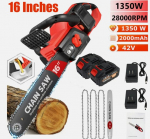 v&otilde;imsa juhtmeta ketisaag, 16 suurusega kahe 198 V akuga