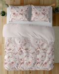 Puuvillane voodipesu 160x200cm Lilled roosal taustal