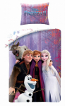 Puuvillane voodipesu 140x200 FROZEN Elsa ja Anna