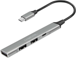 Logilink Ua0416 Usb-c 4-pordiline laiendus, alumiiniumkorpus