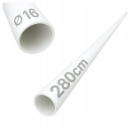 Terasest toru fi 16 Harfi balustraadi t&auml;idis 280cm valge v&auml;rv