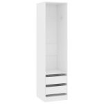 garderoob sahtlitega valge 50x50x200 cm tehispuit CFE692834