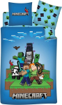 Minecraft Ready to Survive 3-osaline voodipesukomplekt: tekikott 140 x 200 cm + padjap&uuml;&uuml;r 63 x 63 cm + voodilina kummiga 90 x 190 cm
