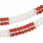 Punane ja valge paberist pidu garland dekoratiivne pikk &ouml;ko 16cm 10m 1tk, Raudonos ir baltos spalvos popierinė vakarėlių girlianda dekoratyvinė ilga eko 16cm 10m 1vnt.