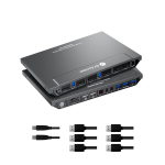 TV vastuv&otilde;tja Av access kvm l&uuml;liti 2 arvutile 2 monitorile displayport 8k@60hz 4k@165hz/144hz, dp kvm l&uuml;liti kahele monitorile usb 3.0 portidega, audio v&auml;ljund ir pult, koos k&otilde;igi kaablitega