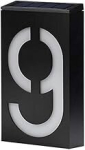 Led valgustusega maja number, p&auml;ikeseenergial t&ouml;&ouml;tav maja numbri valgusti majale, hotellile, poele, led seinalambi valgustuse kestus > 8 tundi (number 9)