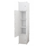 Modulaarne garderoobikapp 5 riiulit raamaturiiuliga samba garderoobikapp valge