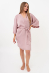 Naiste kortsustatud siidist hommikumantel CREME FOLD 7205/050 Giulia, v&auml;rvi soft rose
