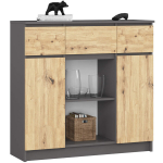 Kummut Akord K100, 101x35x98 cm, hall/pruun