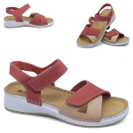 Naiste nahast reguleeritavad velcro kerged trendikad Inblu punased sandaalid 36 37 38 38 39 40 41