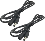 Leloco 300 cm alalisvoolu pikenduskaabel [18 Awg] 5,5 mm x 2,1 mm pistikuga &ndash; vastupidav toitekaabel led-ribale, valvekaameratele, ruuteritele ja alalisvooluseadmetele (must, 2 tk)