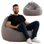 AD.CON EPS-helmestega t&auml;idetud istmepadi Puff Relax tugitool Istmepadi P&otilde;randapadi 120x120x60cm 350L Tumehall, XL